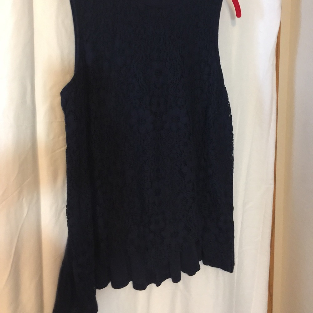 Lace Tank Top With Ruffle Bottom - Picture 9 of 9